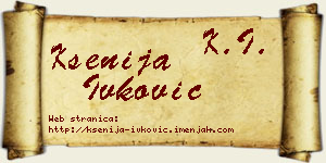 Ksenija Ivković vizit kartica